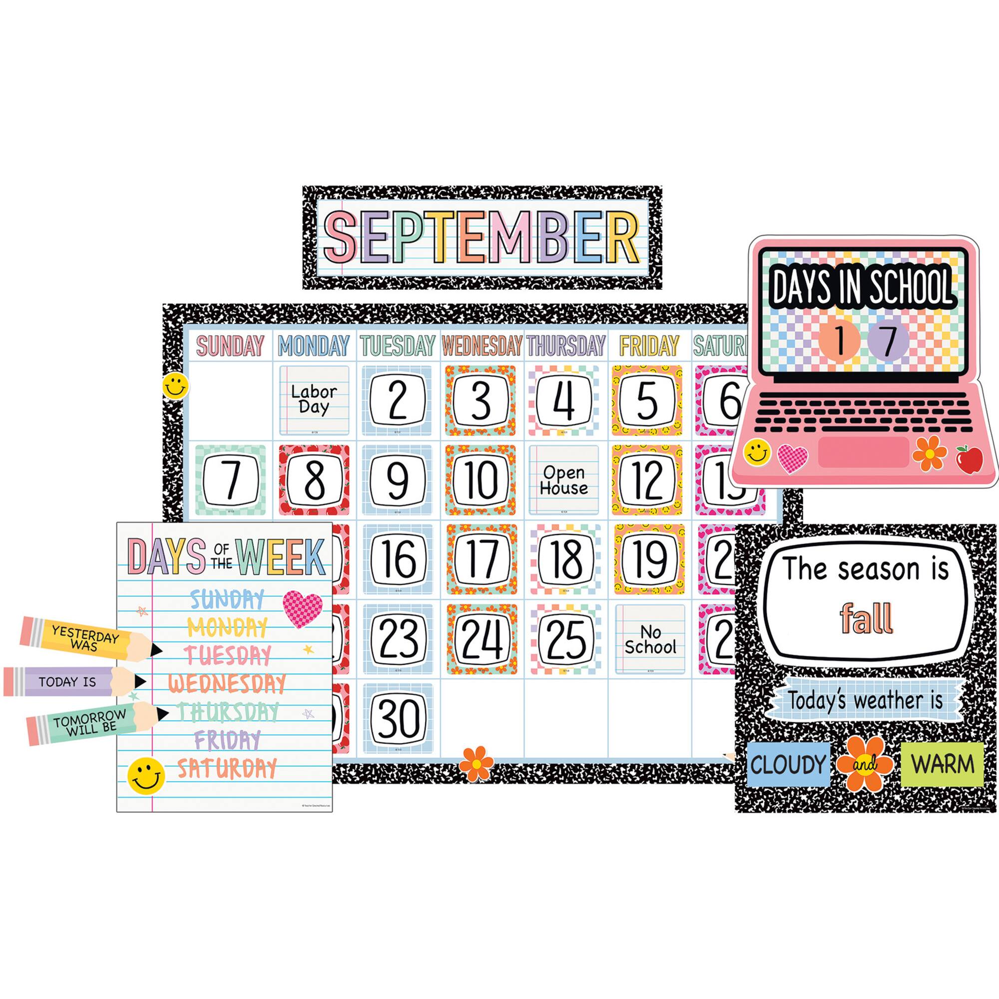 Teacher Created Resources® Cool for School Calendar Bulletin Board Set